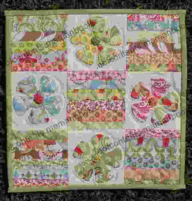 A Charming Appliqué Quilt Block Depicting A Cozy Cottage Nestled Amidst A Verdant Garden, Complete With A Picket Fence And Blooming Flowers. Fresh Picked Posies: 12 Quilt Blocks To Applique From Piece O Cake Designs (Pattern Pack)