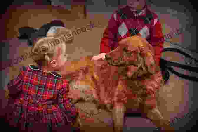 Ranger, A Golden Retriever, Sits With A Group Of Children, His Tail Wagging. Ranger: Best Therapy Dog Ever